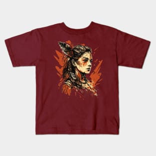 Native Indian Warrior Kids T-Shirt